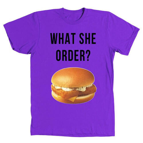 Kanye West What She Order Fish Filet Hamburger Tee Shirt