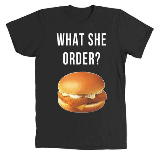 Kanye West What She Order Fish Filet Hamburger Tee Shirt
