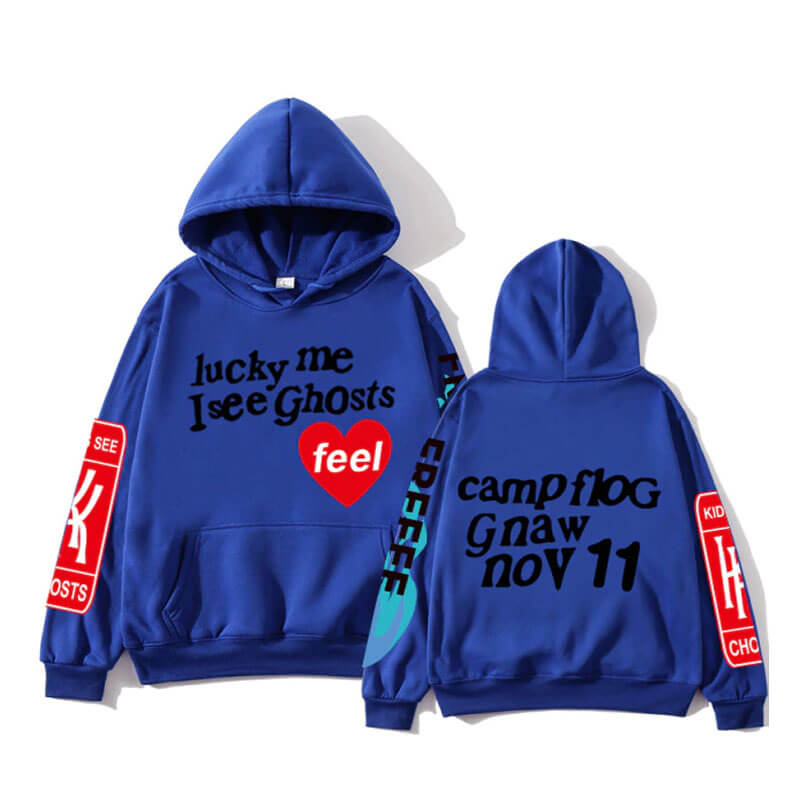 Kanye West Graffiti Letter Lucky me I see Ghosts Hoodie
