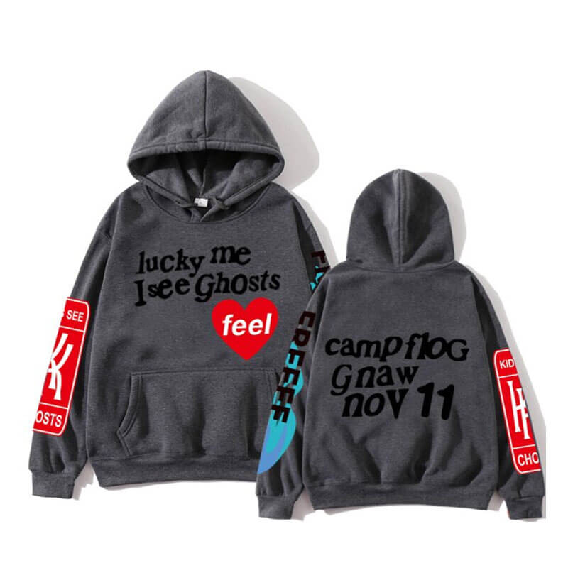 Kanye West Graffiti Letter Lucky me I see Ghosts Hoodie