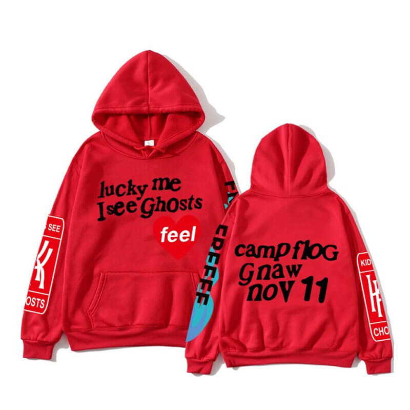 Kanye West Graffiti Letter Lucky me I see Ghosts Hoodie