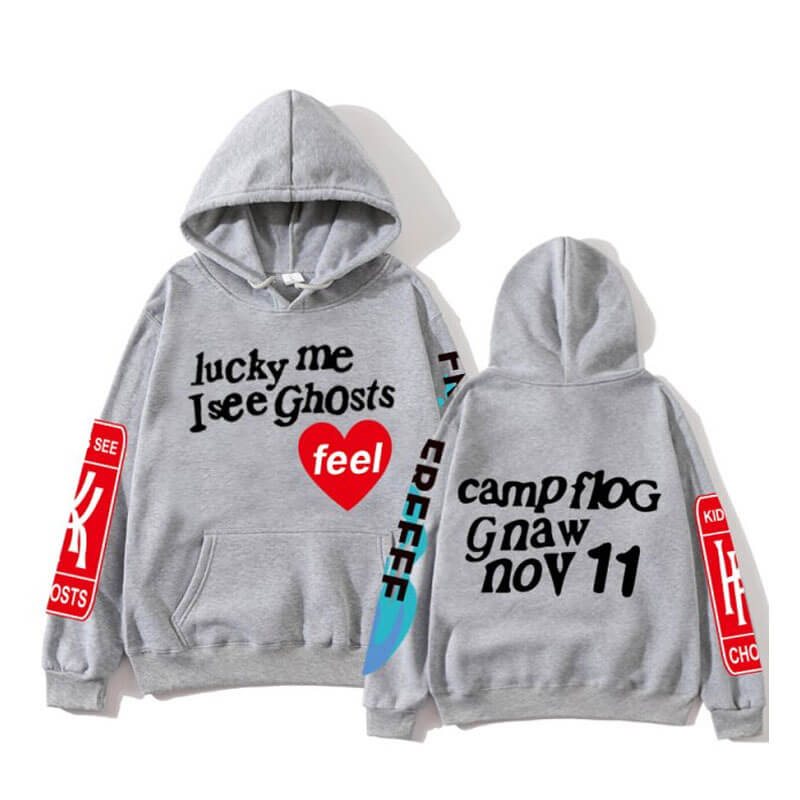 Kanye West Graffiti Letter Lucky me I see Ghosts Hoodie