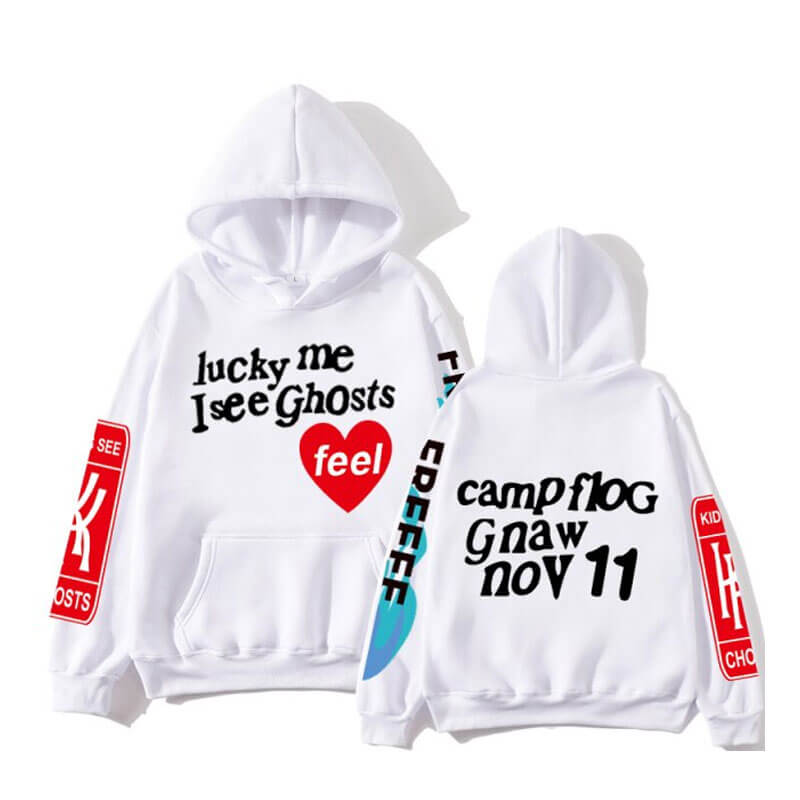 Kanye West Graffiti Letter Lucky me I see Ghosts Hoodie