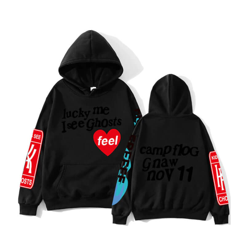Kanye West Graffiti Letter Lucky me I see Ghosts Hoodie