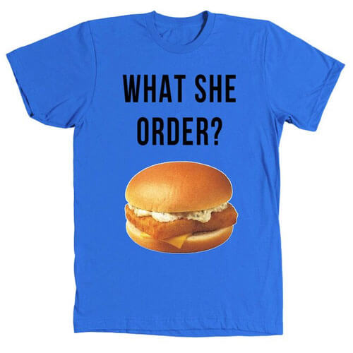 Kanye West What She Order Fish Filet Hamburger Tee Shirt