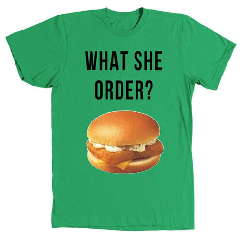 Kanye West What She Order Fish Filet Hamburger Tee Shirt