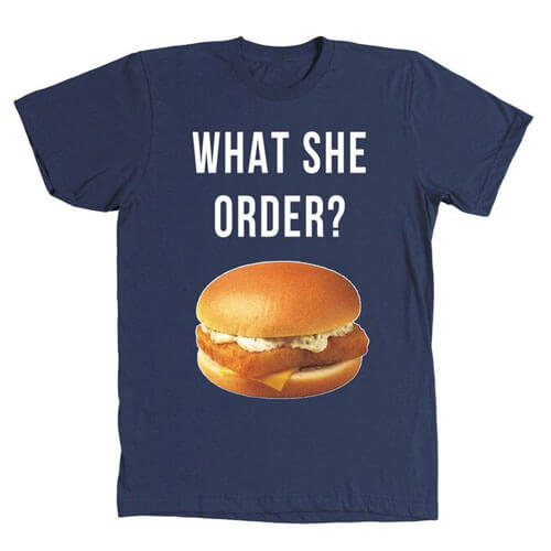 Kanye West What She Order Fish Filet Hamburger Tee Shirt