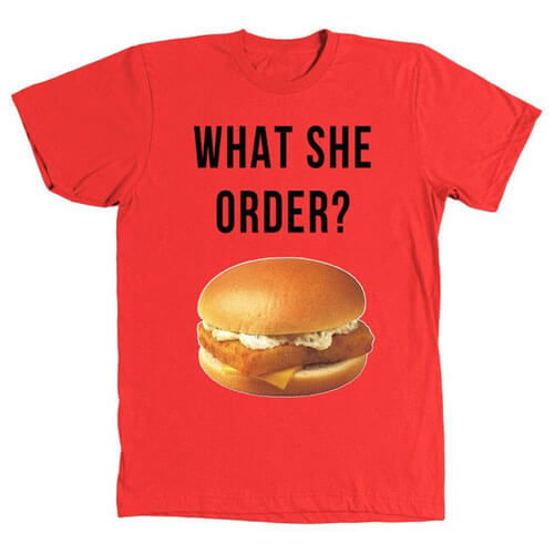 Kanye West What She Order Fish Filet Hamburger Tee Shirt