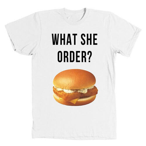 Kanye West What She Order Fish Filet Hamburger Tee Shirt