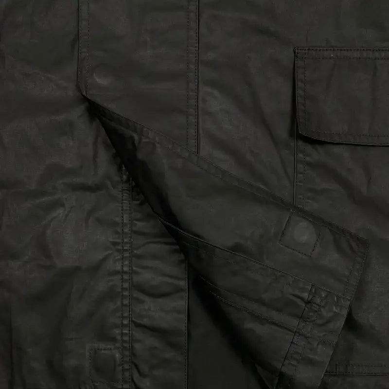 YGEBB Coated Cotton Light Parka Jacket – True Black