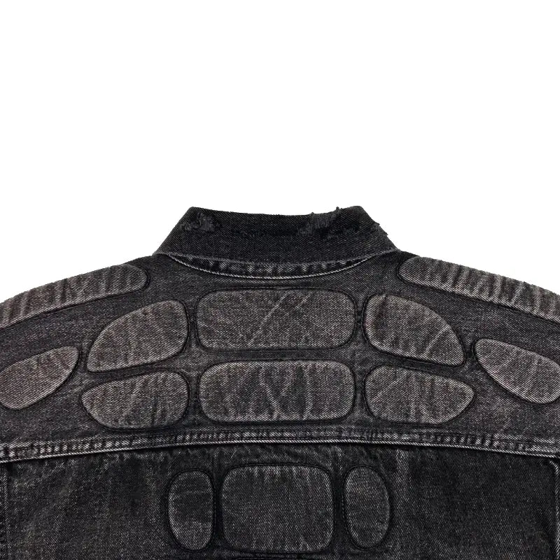 YGEBB Padded Denim Jacket – Washed Grey