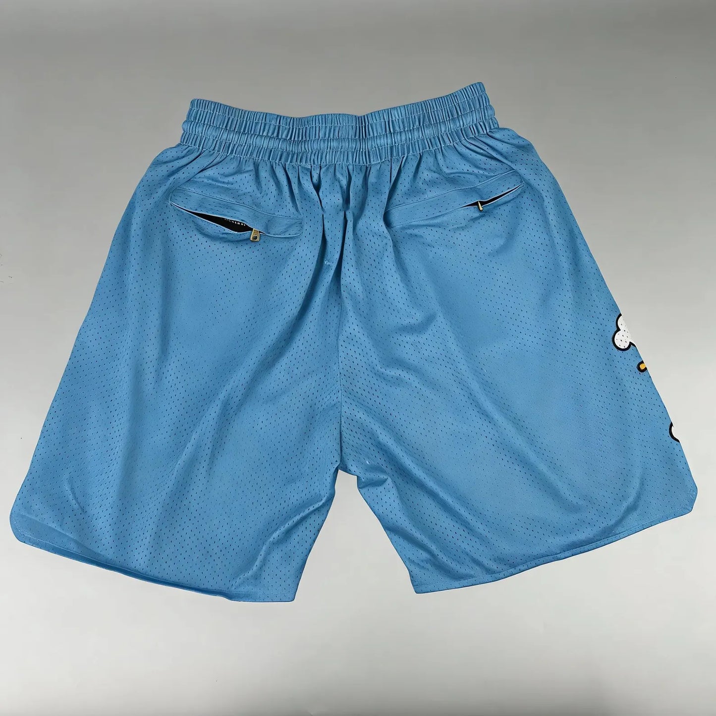 Anime Streetwear Blue Casual Shorts, One Piece Luffy Cloud Mesh Shorts,Summer Breathable Custom Shorts for Men and Women