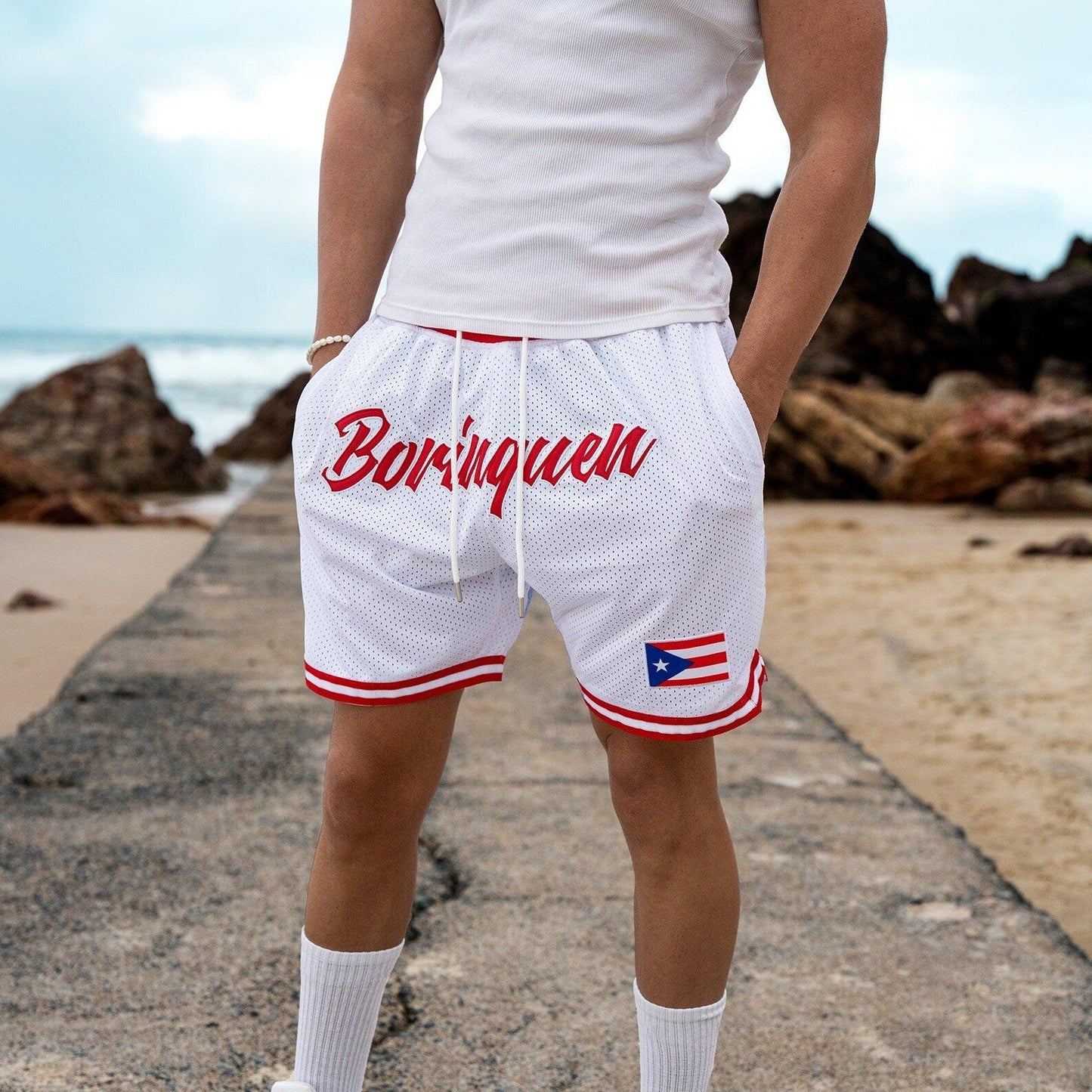 Custom Puerto Rico 'Borinquen' Heritage Basketball Shorts – Free Personalisation, Free Delivery