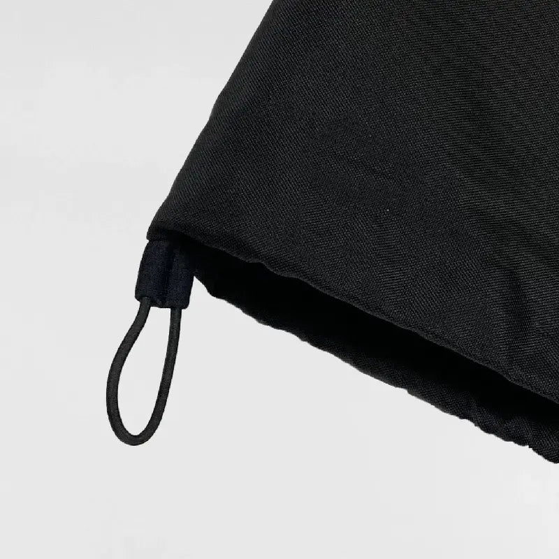 YGEBB Magnet Closure Logo Parka In True Black